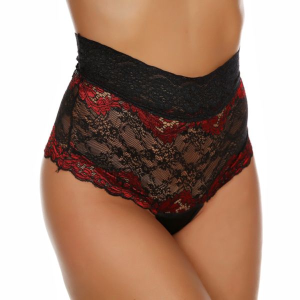 *Calcinha Blogueira (PS6118) - Preto c/ Vermelho