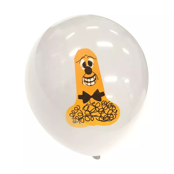 *Balões Com Desenho de Pênis Variados 10un (RS6160-RS1676) - Branco
