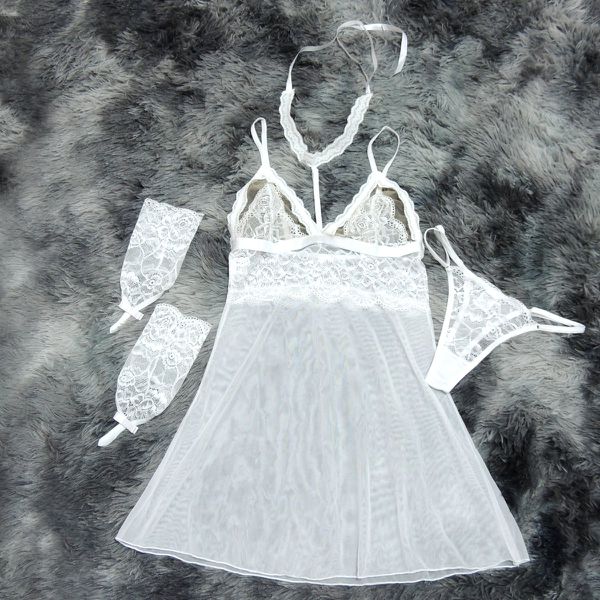 *Camisola em Tule Segredo da Paixão - (SP613) - Branco