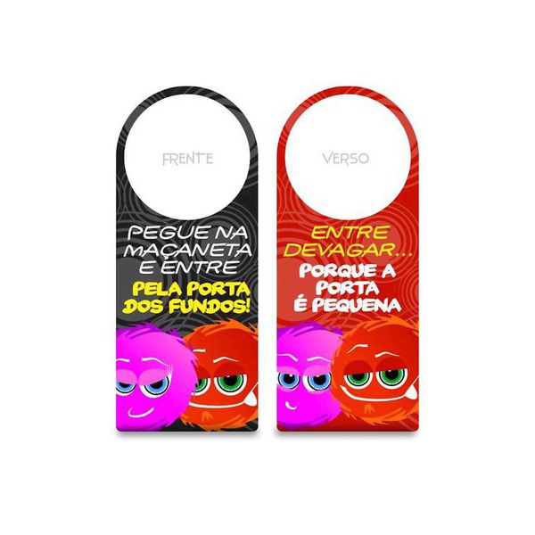 Aviso De Porta Fofuras Da Maçaneta (ST190) - Pegue na Maçaneta 