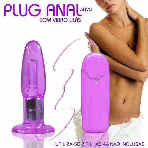*Plug Com Vibro 9X10cm SI (5142-ST215) - Lilás