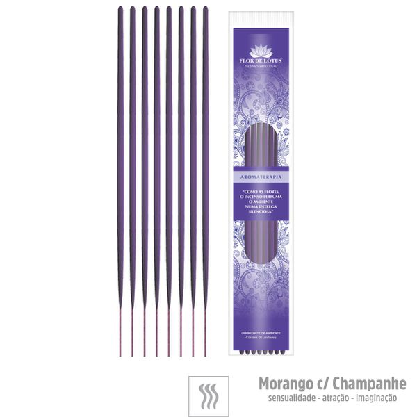 Incenso Artesanal 8 Varetas - (ST133) - Morango c/ Champagne
