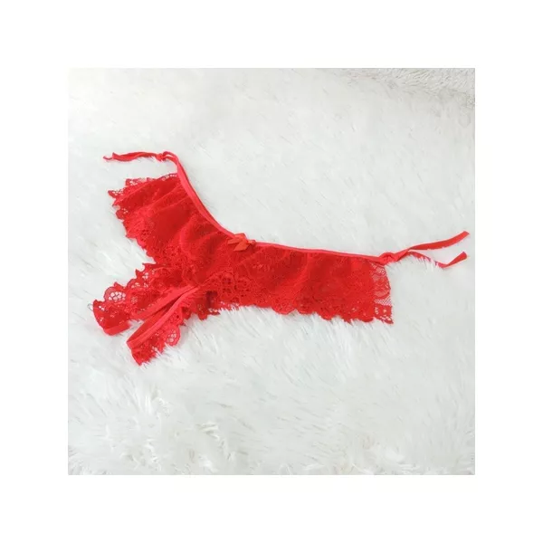 Calcinha Com Abertura e Saia 50 Tons (TO007) - Vermelho