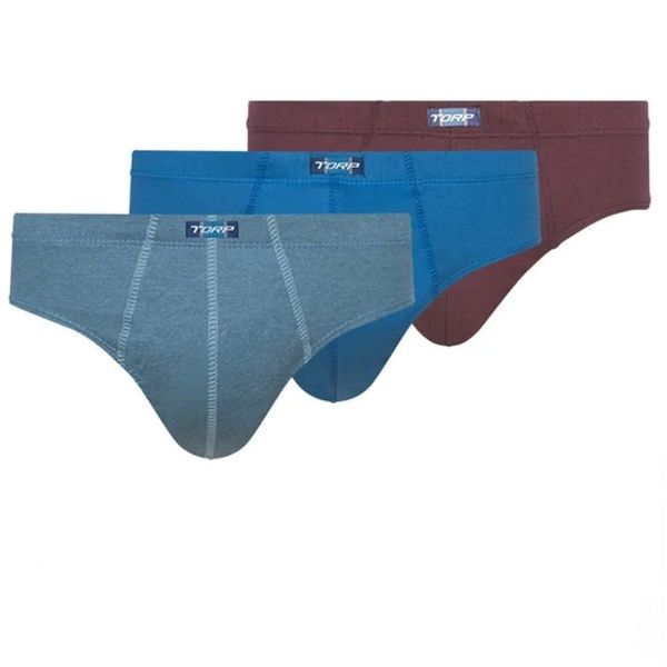 Kit 3 Cuecas Slip Basic - (TP7002) - Variados