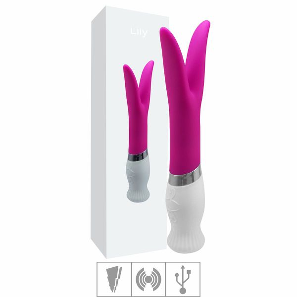 *Vibrador Lily Ponta Dupla Recarregável VP (DB027-15400) - Rosa