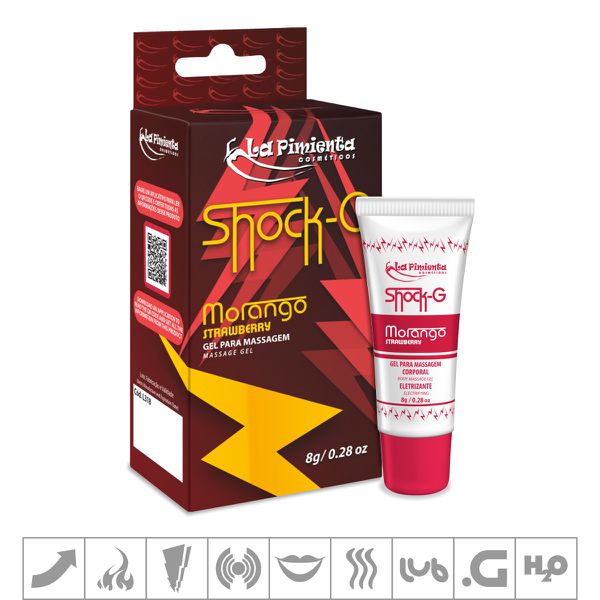Excitante Unissex Shock-G Bisnaga 8g (ST734) - Morango