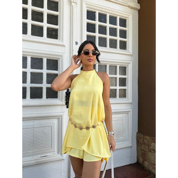 Conjunto De Short E Blusa Amarelo Patricia