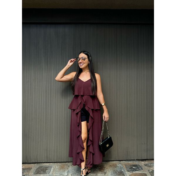 Bata Borro Chic Dalila Marrom Escuro
