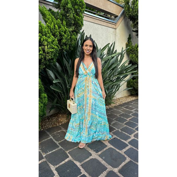 Vestido Indiano Ciano