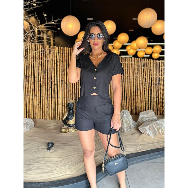 Conjunto em Linho Preto