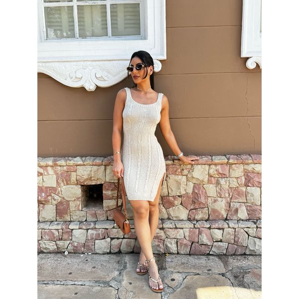 Vestido Tricô Modal Diana Bege