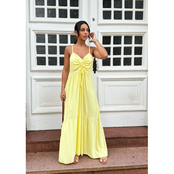 Vestido Amarelo Longo Laura