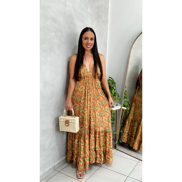 Vestido Indiano Laranja