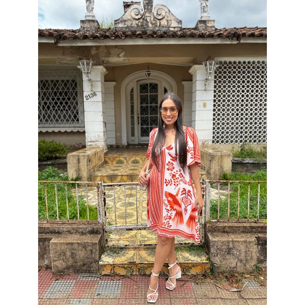 Vestido Curto De Manga