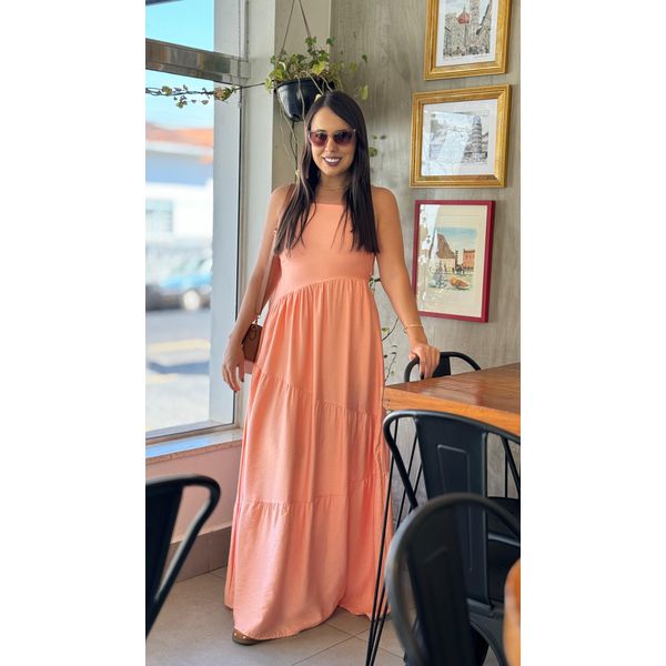 vestido luiza laranja claro 