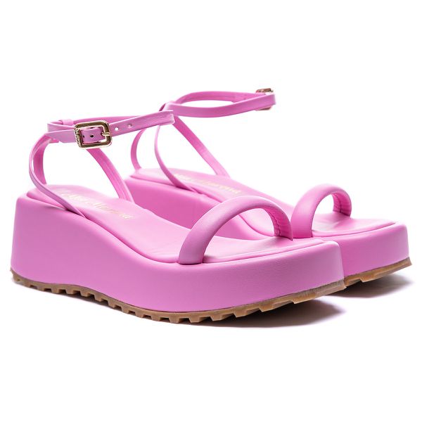 Sandália Flatform Sophia Rosa Tutti Fruti 