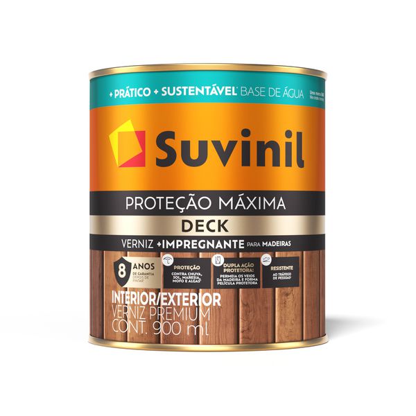 VERNIZ SUVINIL PROTEÇÃO MÁXIMA DECK NATURAL ACETINADO 900ML (BASE ÁGUA)