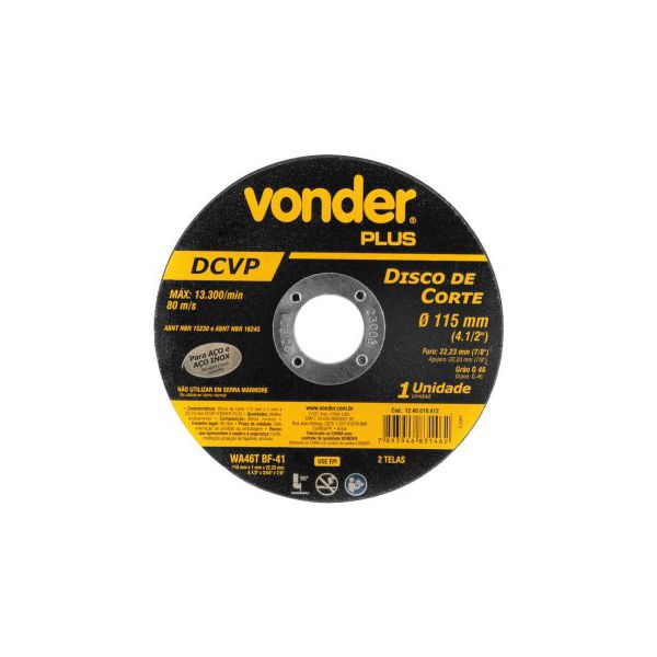 DISCO CORTE VONDER 115,0X1,0X22,23 DCVP PLUS