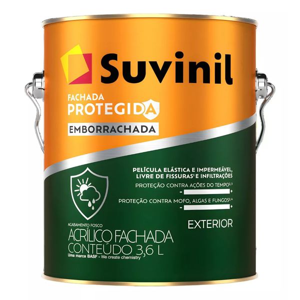 ACRÍLICO SUVINIL PREMIUM FOSCO FACHADA PROTEGIDA EMBORRACHADA BRANCO NEVE 3,6L