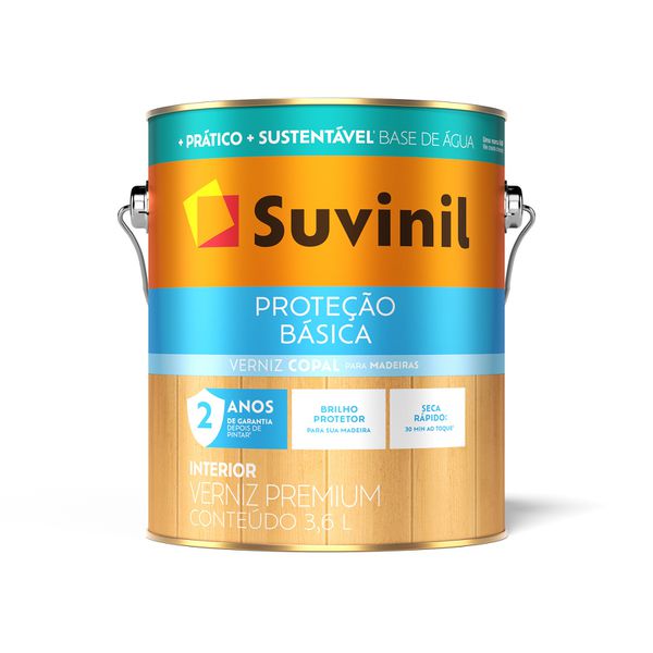 VERNIZ SUVINIL PROTEÇÃO BÁSICA BRILHANTE TRANSPARENTE 3,6L 