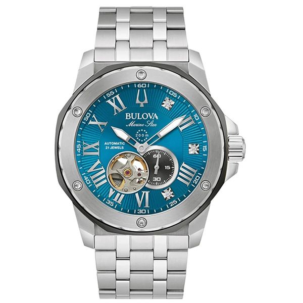 Relógio Bulova Aço Automático Marine Star 98D184N