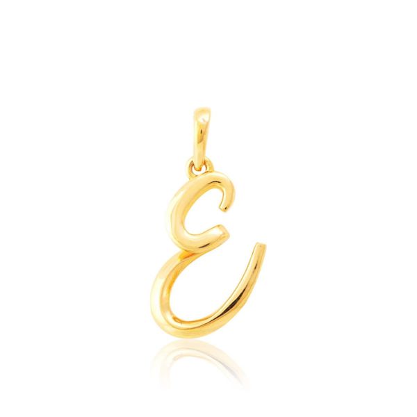 Pingente de Letra E de Ouro 18K Feminino