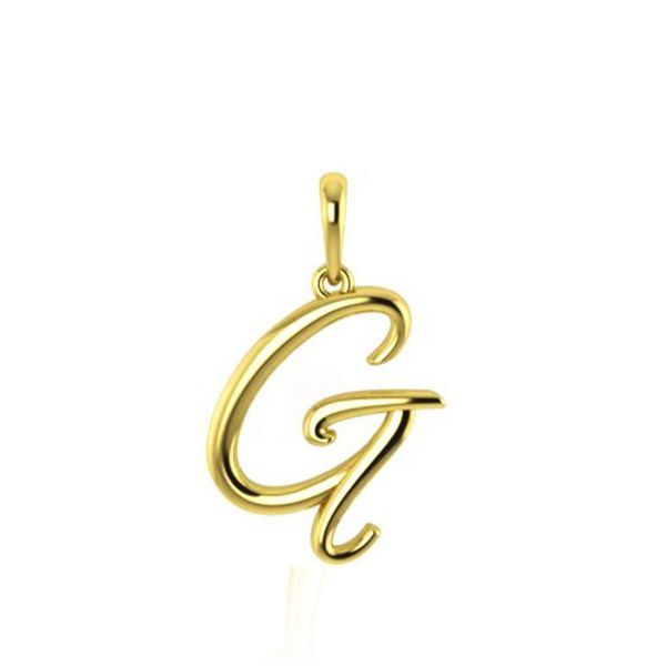 Pingente de Letra G de Ouro 18K Feminino