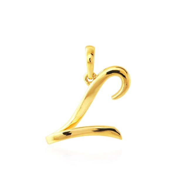 Pingente de Letra L de Ouro 18K Feminino