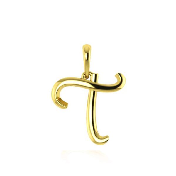 Pingente de Letra T de Ouro 18K Feminino - MI25318 - MICHELETTI JOIAS