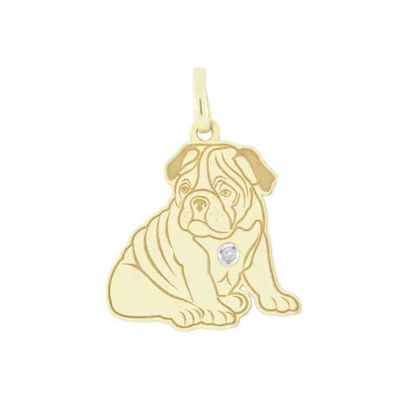 Pingente Cachorro Bulldog em Ouro 18K