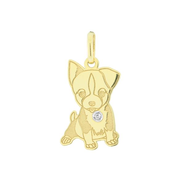 Pingente Cachorro Chihuahua em Ouro 18K