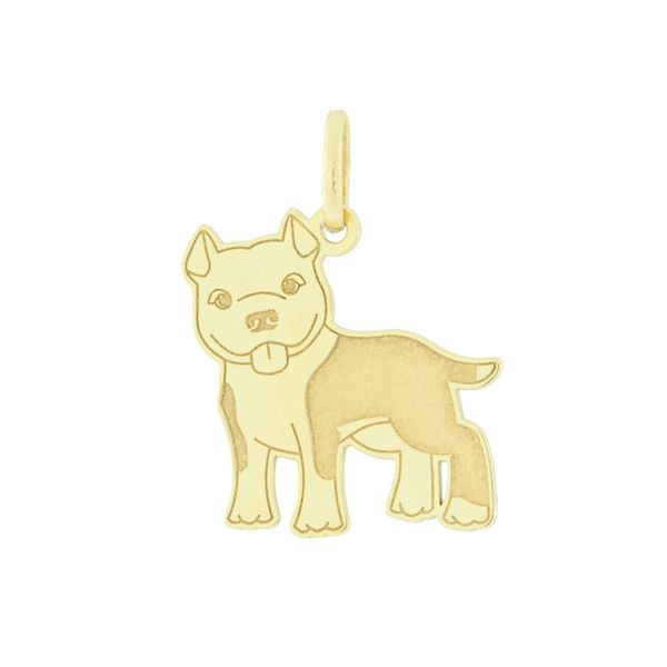 Pingente Cachorro Pitbull em Ouro 18K