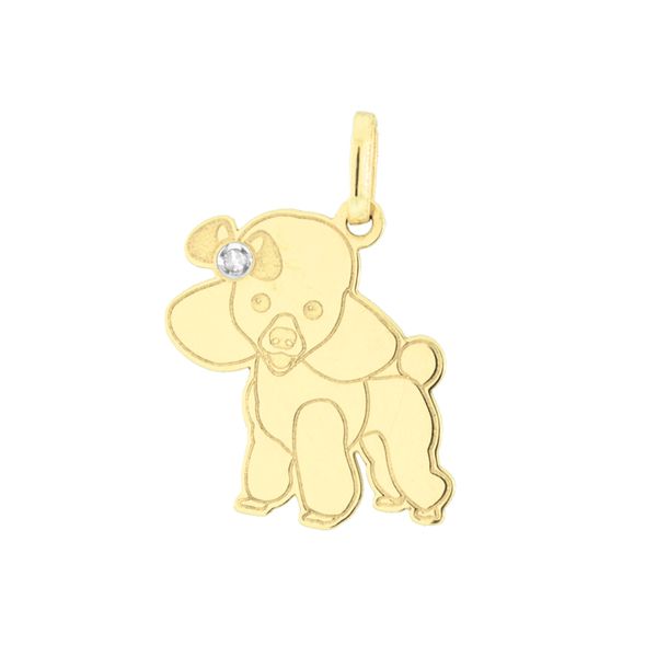 Pingente Cachorro Poodle em Ouro 18K