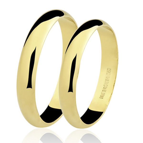 PAR de Aliança Bruner em Ouro 18k - 75.0045.02.0000/75.0045.... - MICHELETTI JOIAS