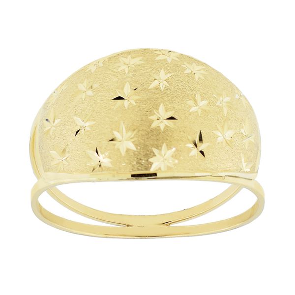 Anel com Chapa Diamantada Fosco Ouro 18K