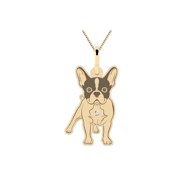 Pingente Cachorro Boston Terrier em Ouro 18K