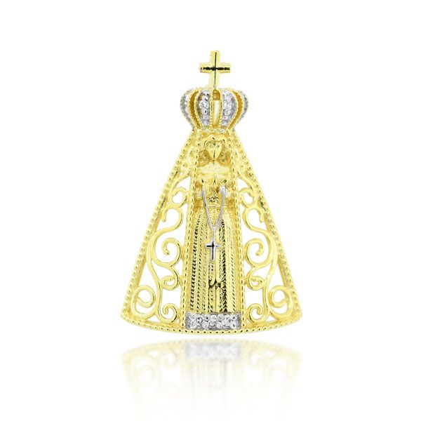 Pingente Nossa Senhora Aparecida com Diamantes