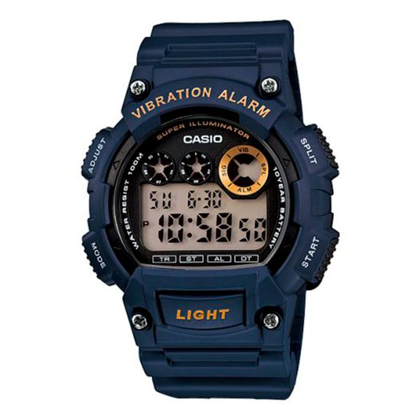 Relógio Casio Vibration Alarm Borracha Azul W-735H-2AVDF