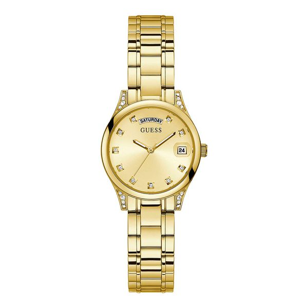 Relógio Guess Aço Analógico Dourado Com Calendário GW0385L2