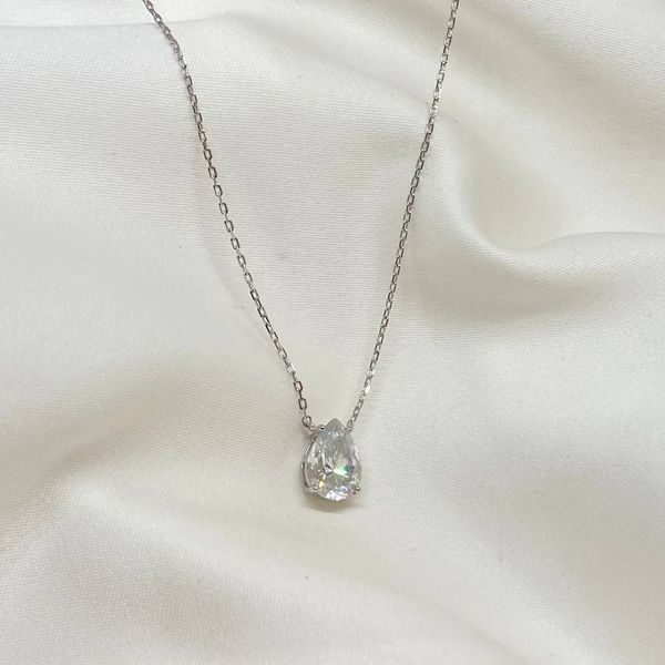 Gargantilha de Prata 925 Gota de Moissanite 2,0ct - MI31001 - MICHELETTI JOIAS