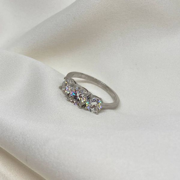 Anel em Prata 925 Três Moissanites 1,75ct - MI30990 - MICHELETTI JOIAS