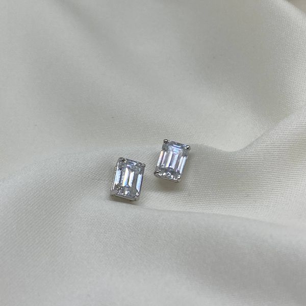 Brinco em Prata 925 Pedra de Moissanite Octogonal 2,0ct - MI... - MICHELETTI JOIAS