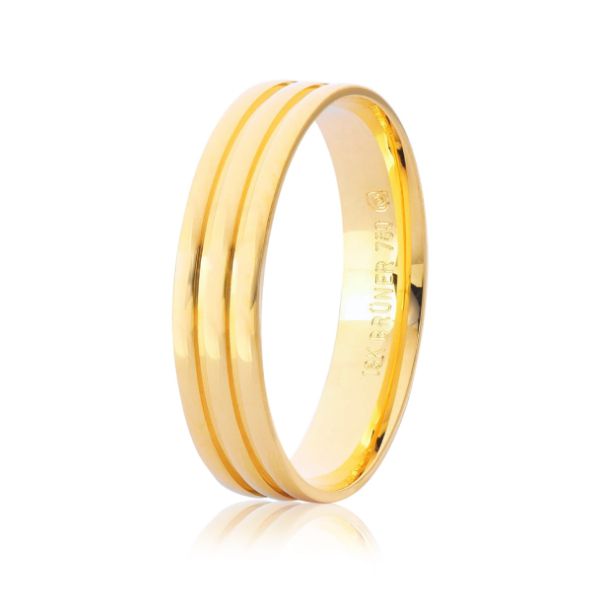 Aliança De Ouro 18k 4,50mm Anatômica - 75.0328.02.0000 - MICHELETTI JOIAS