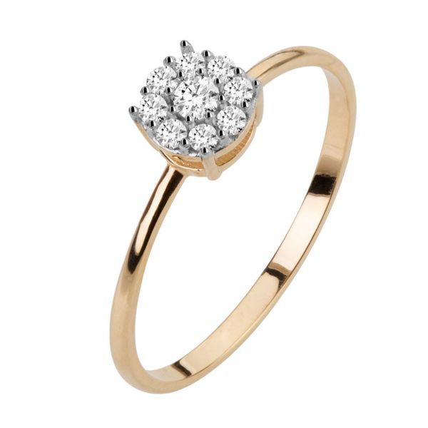 Anel Design Buquê Ouro 18k Com 9 Brilhantes - MI29189 - MICHELETTI JOIAS