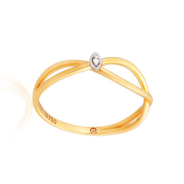 Anel de Ouro 18K Entrelaçado com Brilhante - 14.4859.02.0001 - MICHELETTI JOIAS