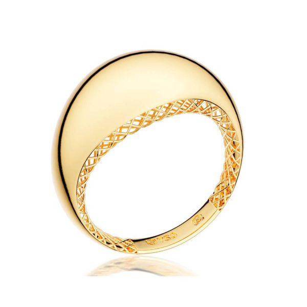 Anel de Ouro 18K Polido Abaulado com Filigrana - MI30319 - MICHELETTI JOIAS