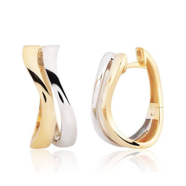 Brinco de Argola em Ouro Branco e Amarelo 18K - MI30314 - MICHELETTI JOIAS