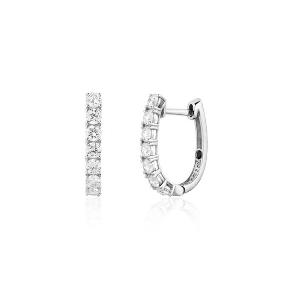 Brinco Ouro Branco 18K Argola com Diamantes de Laboratório -... - MICHELETTI JOIAS