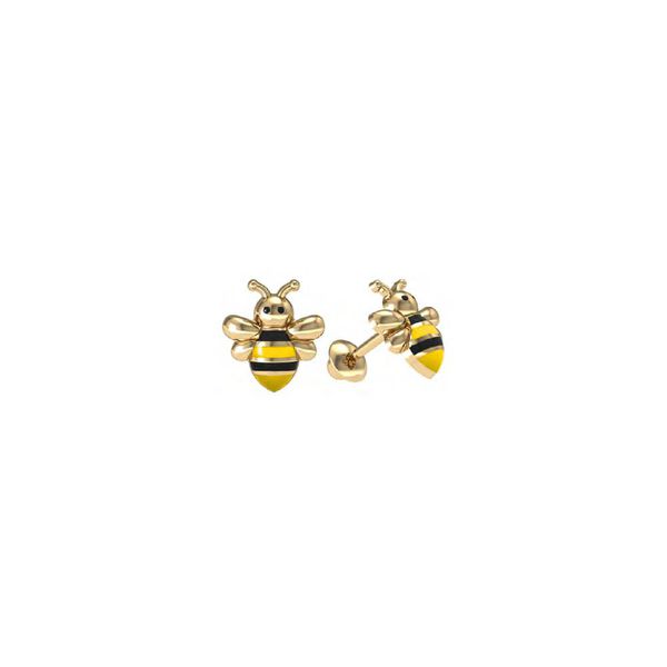 Brinco Infantil Abelha Esmaltado Ouro 18K - MI16601 - MICHELETTI JOIAS