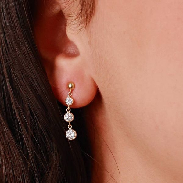 Brinco Pendente Ouro 18K com Zircônias em Degrade - MI2615 - MICHELETTI JOIAS